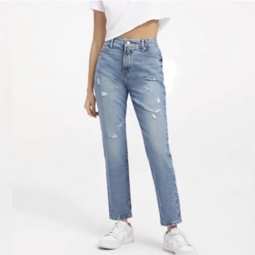 Good American Good Classic Distressed Hi-Rise Jeans - Picture 2 of 10